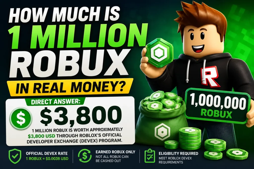 How Much Is 1 Million Robux in Real Money?